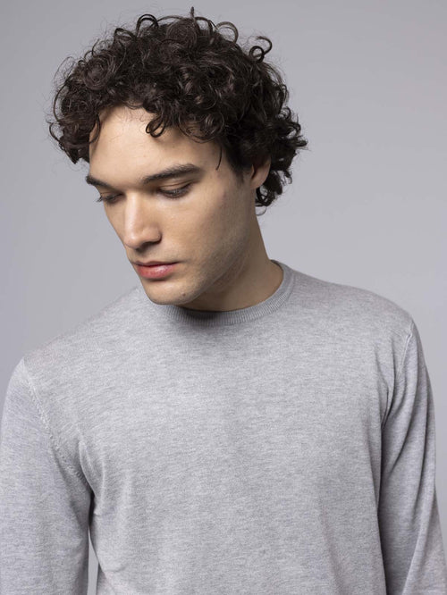 Maglia girocollo lavorazione liscia|Colore:Grigio chiaro