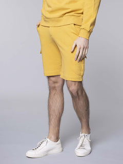 Shorts felpa con tasche laterali|Colore:Ocra