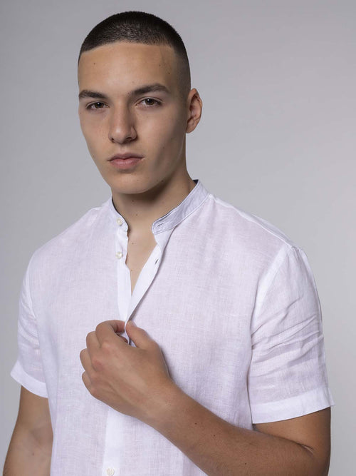 Camicia in lino coreana|Colore:Bianco