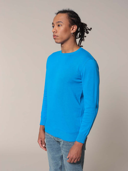 Maglia basic girocollo|Colore:Turchese