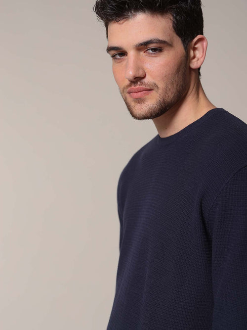 Maglia rigato Jacquard|Colore:Blu