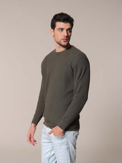 Maglia rigato Jacquard|Colore:Verde militare