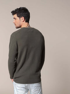 Maglia rigato Jacquard|Colore:Verde militare
