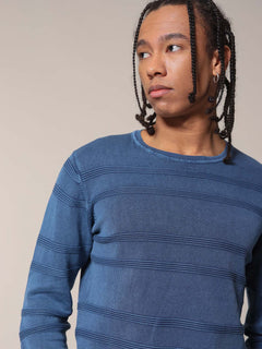 Maglia girocollo Jacquard|Colore:Blu
