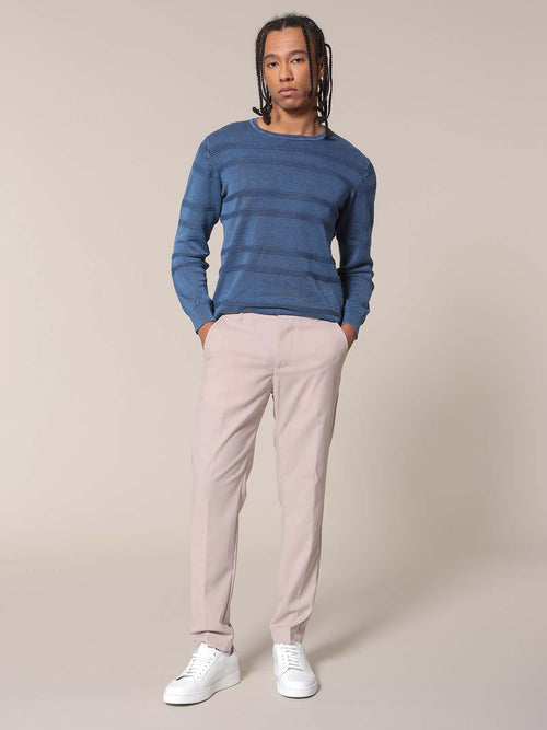 Maglia girocollo Jacquard|Colore:Blu