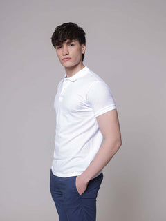 Polo logo ricamo|Colore:Bianco