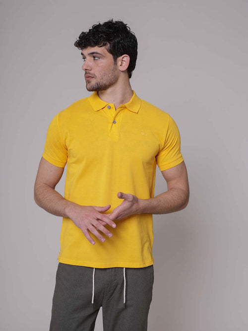 Polo logo ricamo|Colore:Giallo