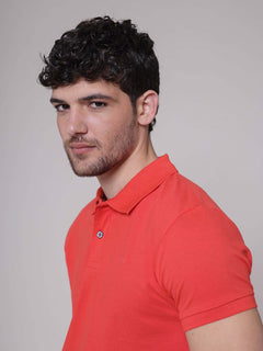 Polo logo ricamo|Colore:Rosso