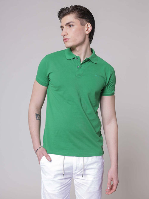 Polo logo ricamo|Colore:Verde