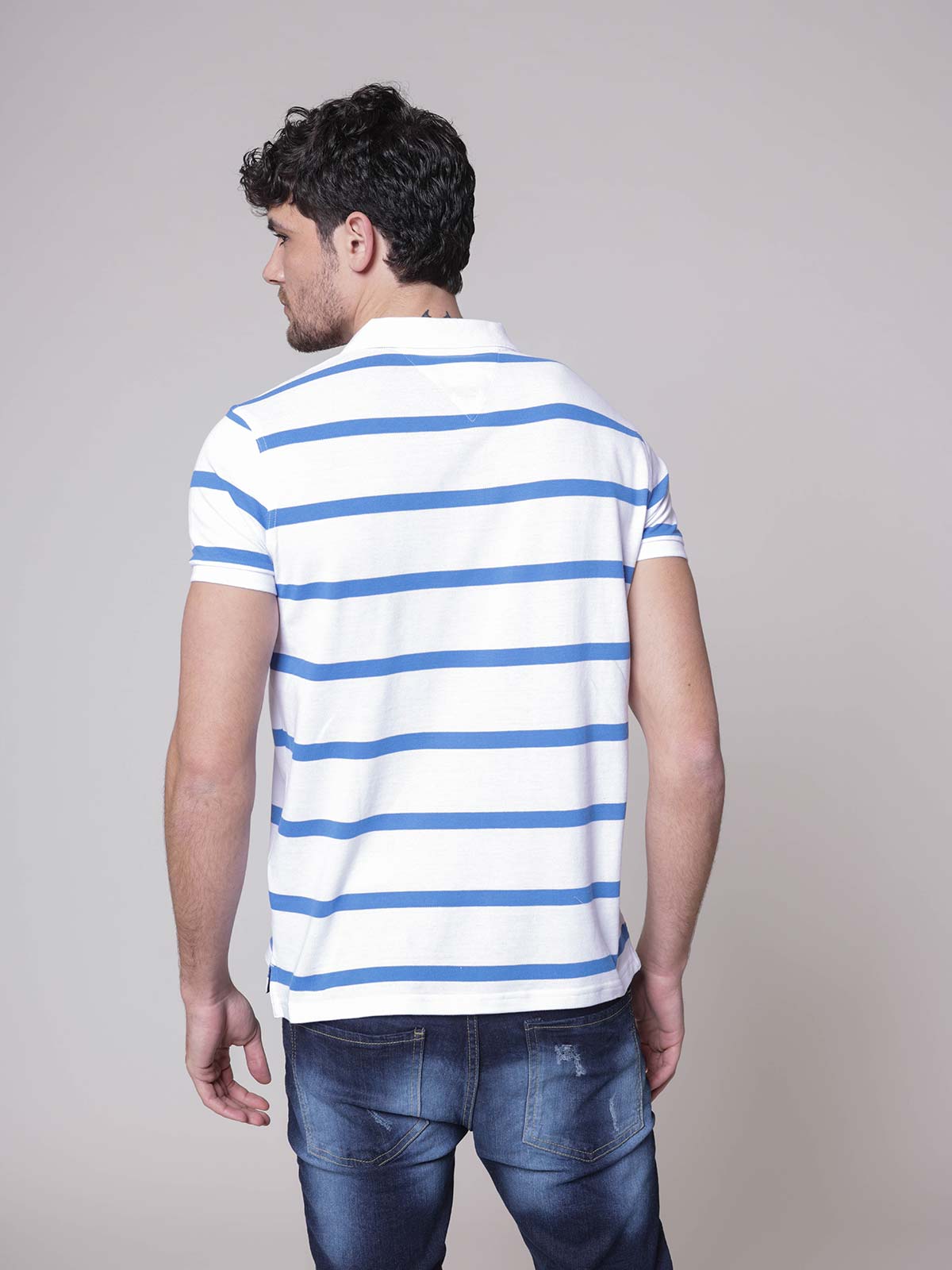 Polo righe surf|Colore:Bianco