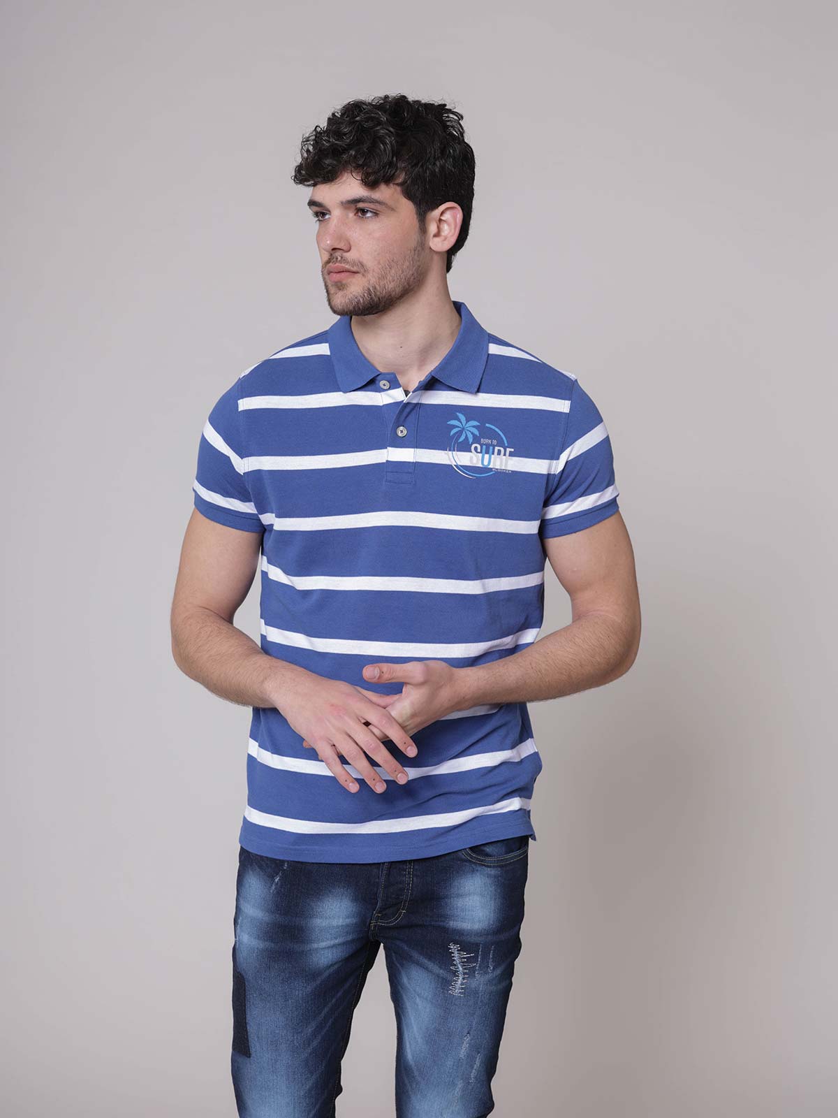 Polo righe surf|Colore:Blu