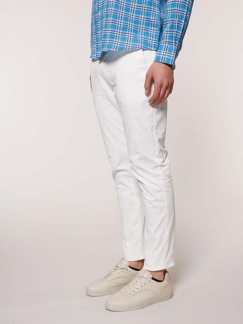 Pantaloni gabardina tasca America|Colore:Bianco