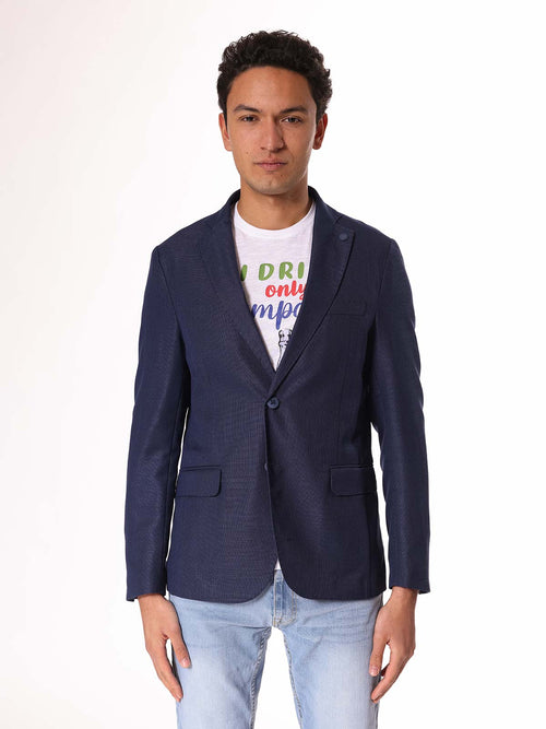 Giacca monocolore tono blu
