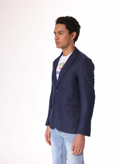 Giacca monocolore tono blu