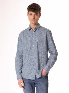 Camicia fantasia collo classico|Colore:Azzurro