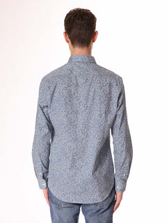Camicia fantasia collo classico|Colore:Azzurro