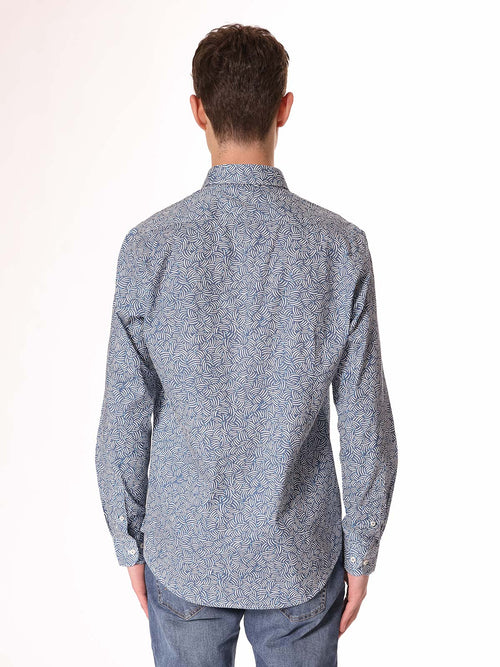 Camicia fantasia collo classico|Colore:Azzurro