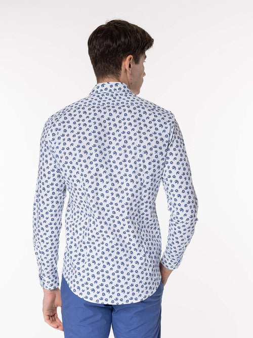 Camicia fantasia collo classico|Colore:Bianco