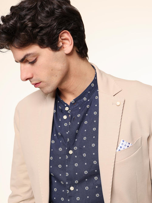 Giacca con bordi impuntura|Colore:Beige