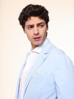 Giacca con bordi impuntura|Colore:Celeste