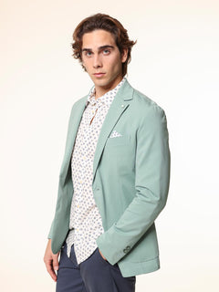 Giacca con bordi impuntura|Colore:Verde