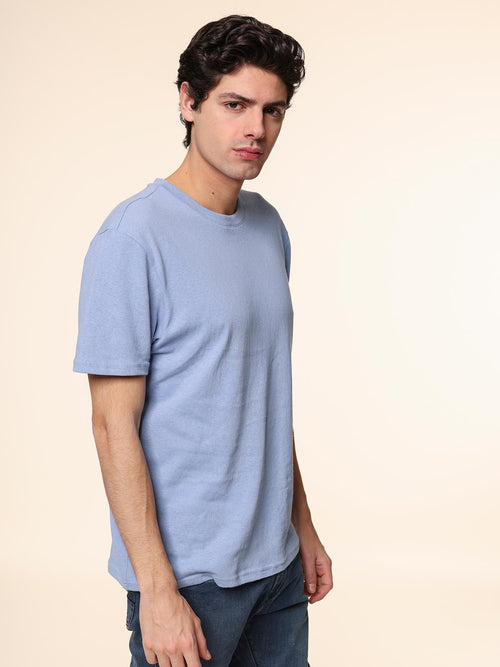 T-Shirt Maglia girocollo|Colore:Celeste