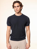 Maglia girocollo in cotone|Colore:Blu