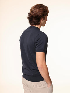 Maglia girocollo in cotone|Colore:Blu