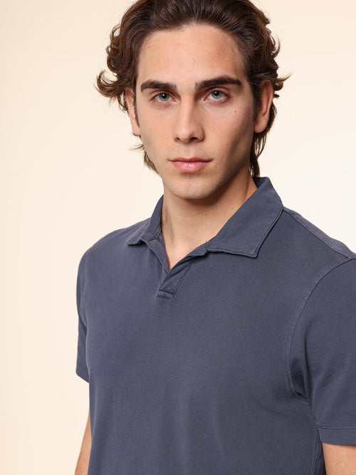 Polo senza bottoni|Colore:Blu