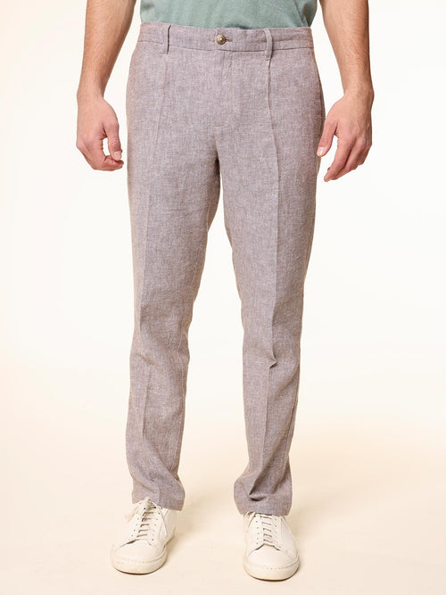Pantaloni in misto lino|Colore:Moro