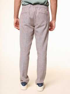 Pantaloni in misto lino|Colore:Moro