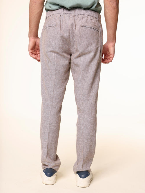 Pantaloni in misto lino|Colore:Moro