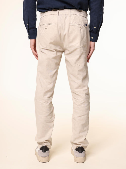 Pantaloni in misto lino|Colore:Sabbia