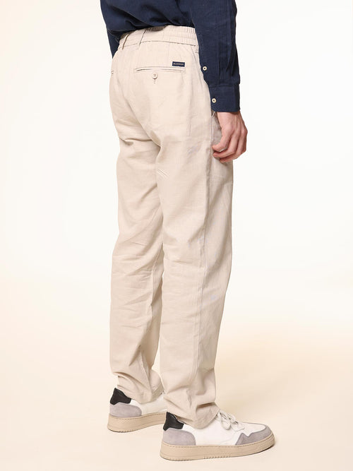 Pantaloni in misto lino|Colore:Sabbia