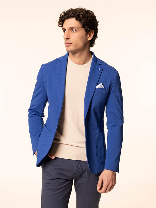 Giacca con bordi impuntura|Colore:Royal