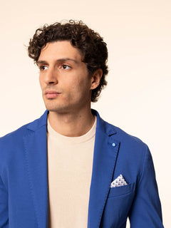 Giacca con bordi impuntura|Colore:Royal