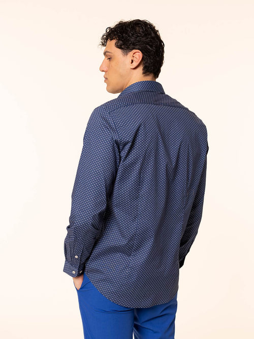 Camicia fantasia stampata|Colore:Blu