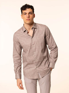 Camicia fantasia stampata|Colore:Sabbia