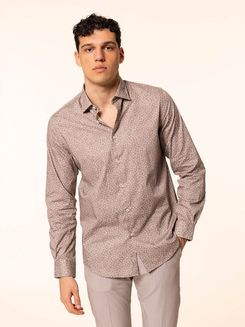 Camicia fantasia stampata|Colore:Sabbia