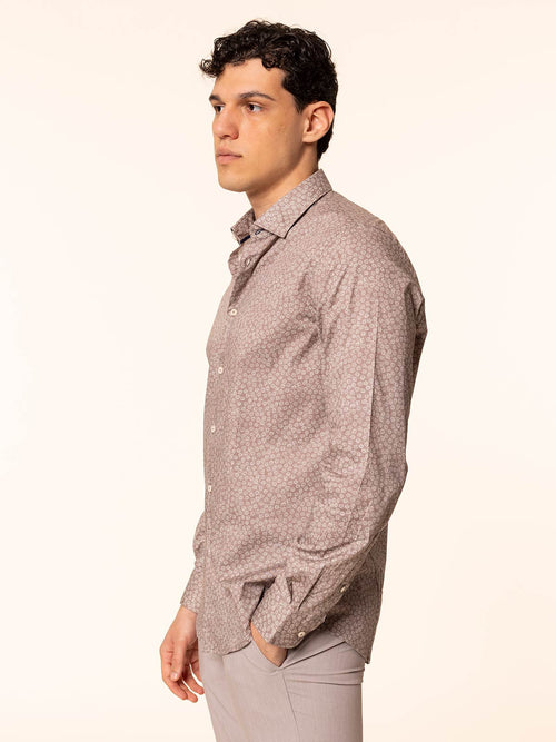 Camicia fantasia stampata|Colore:Sabbia