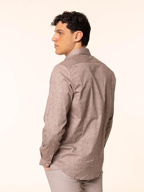 Camicia fantasia stampata|Colore:Sabbia