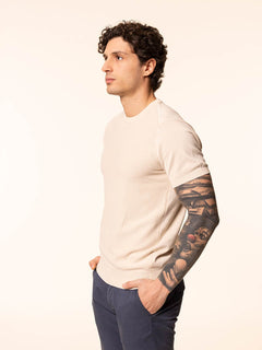 Maglia girocollo in cotone|Colore:Sabbia
