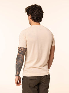 Maglia girocollo in cotone rasato|Colore:Sabbia
