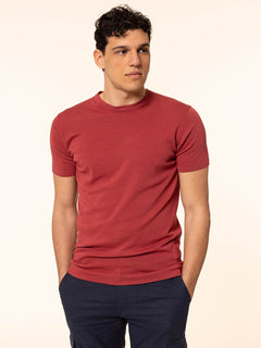 Maglia girocollo in cotone rasato|Colore:Peonia
