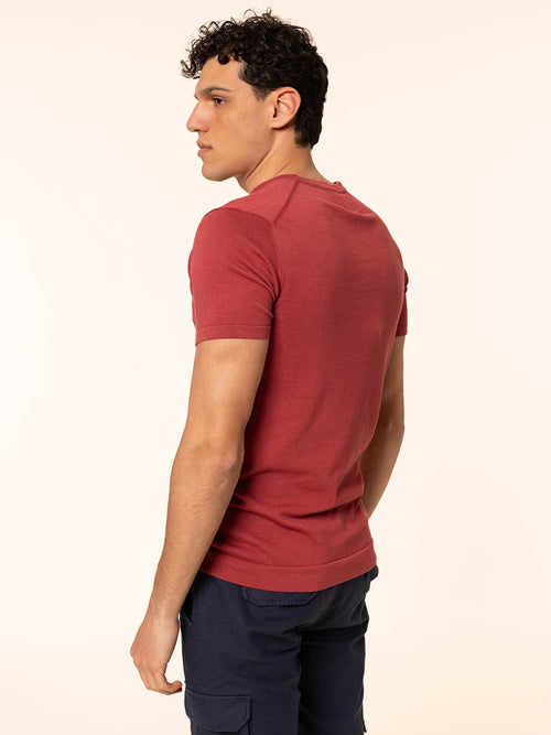 Maglia girocollo in cotone rasato|Colore:Peonia