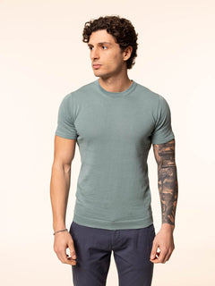 Maglia girocollo in cotone rasato|Colore:Salvia
