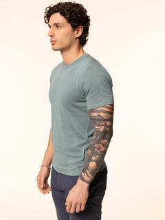 Maglia girocollo in cotone rasato|Colore:Salvia