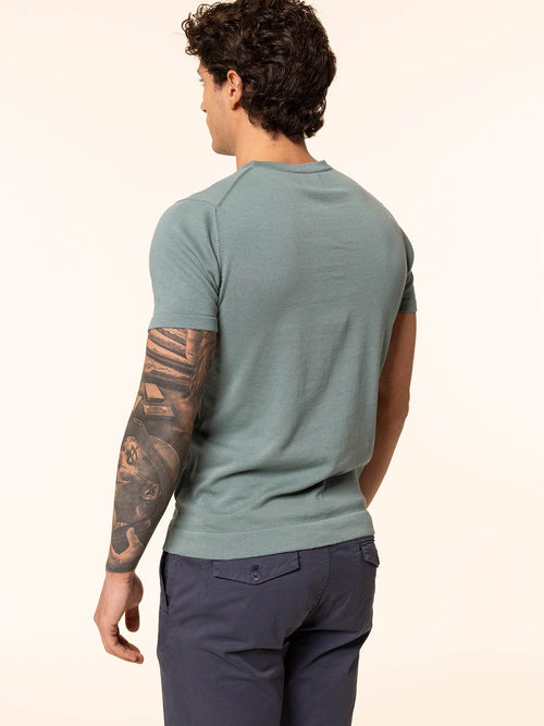 Maglia girocollo in cotone rasato|Colore:Salvia