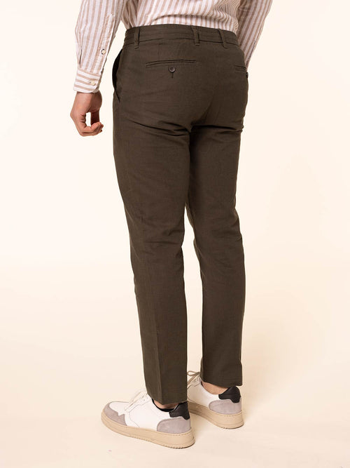 Pantaloni in misto lino|Colore:Verde