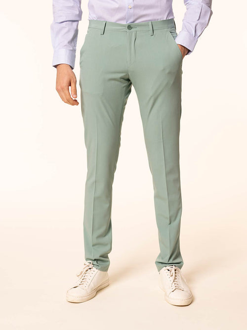 Pantaloni chino in tessuto misto|Colore:Verde